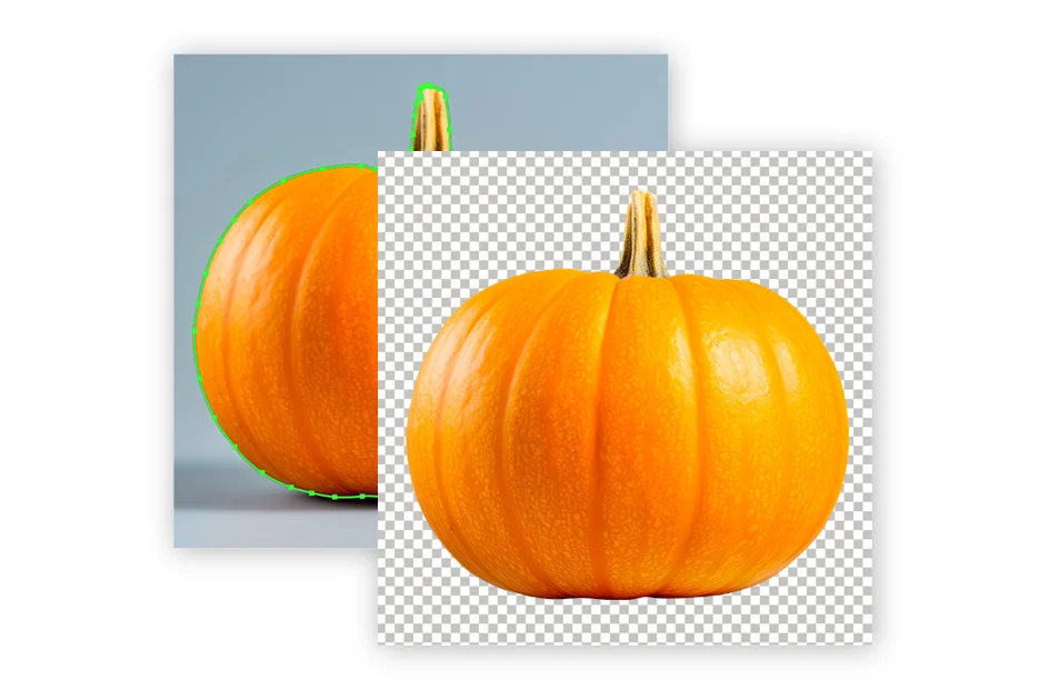background removal service, The "before" image has a messy background, while the "after" image has a clean and professional white background.