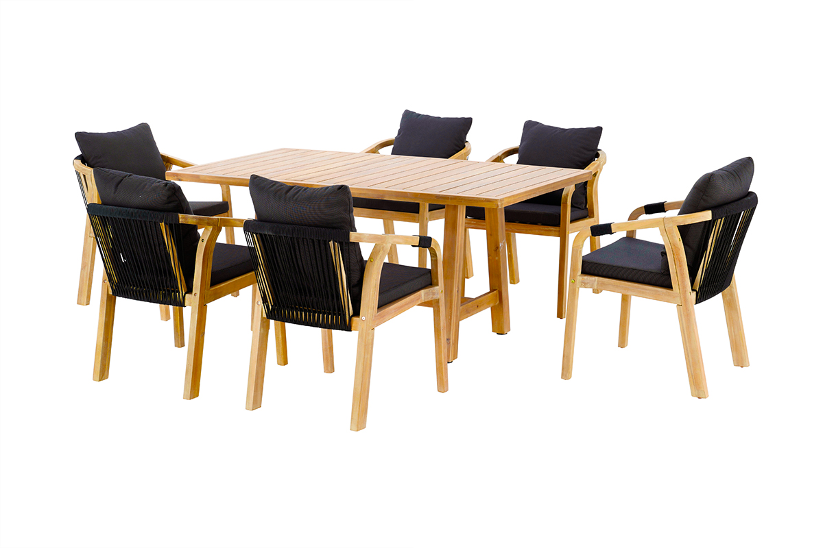 Table and chairs before and after clipping path service, showcasing the clean edges and natural-looking reflection shadows.