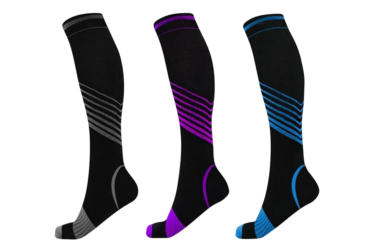 Photoshop Color Correction Service, Advanced color correction Socks before and after color correction, showcasing a vibrant explosion of many different colors.